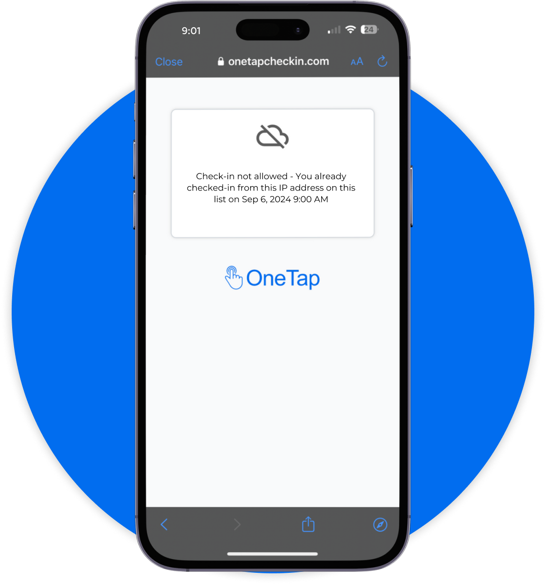 device verification by onetap attendance app