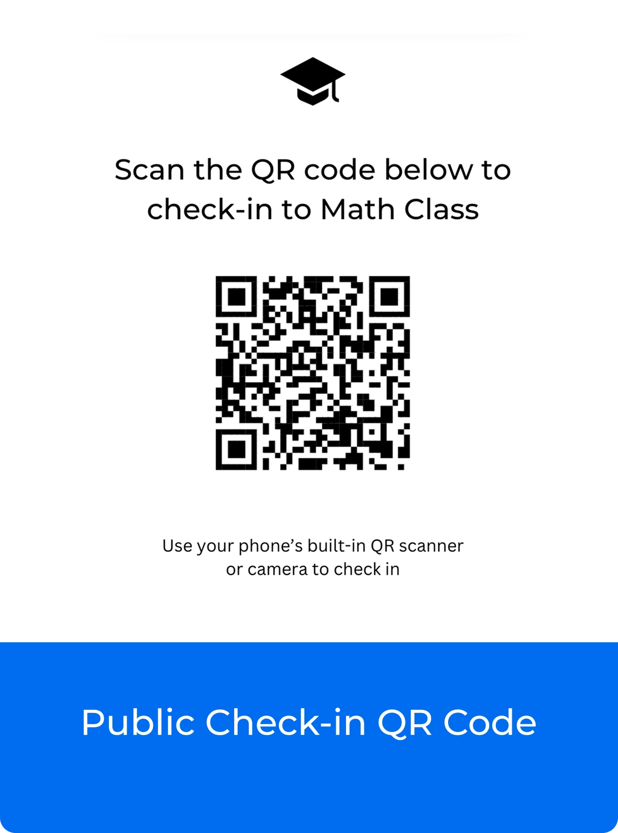 Public check-in QR Code with OneTap