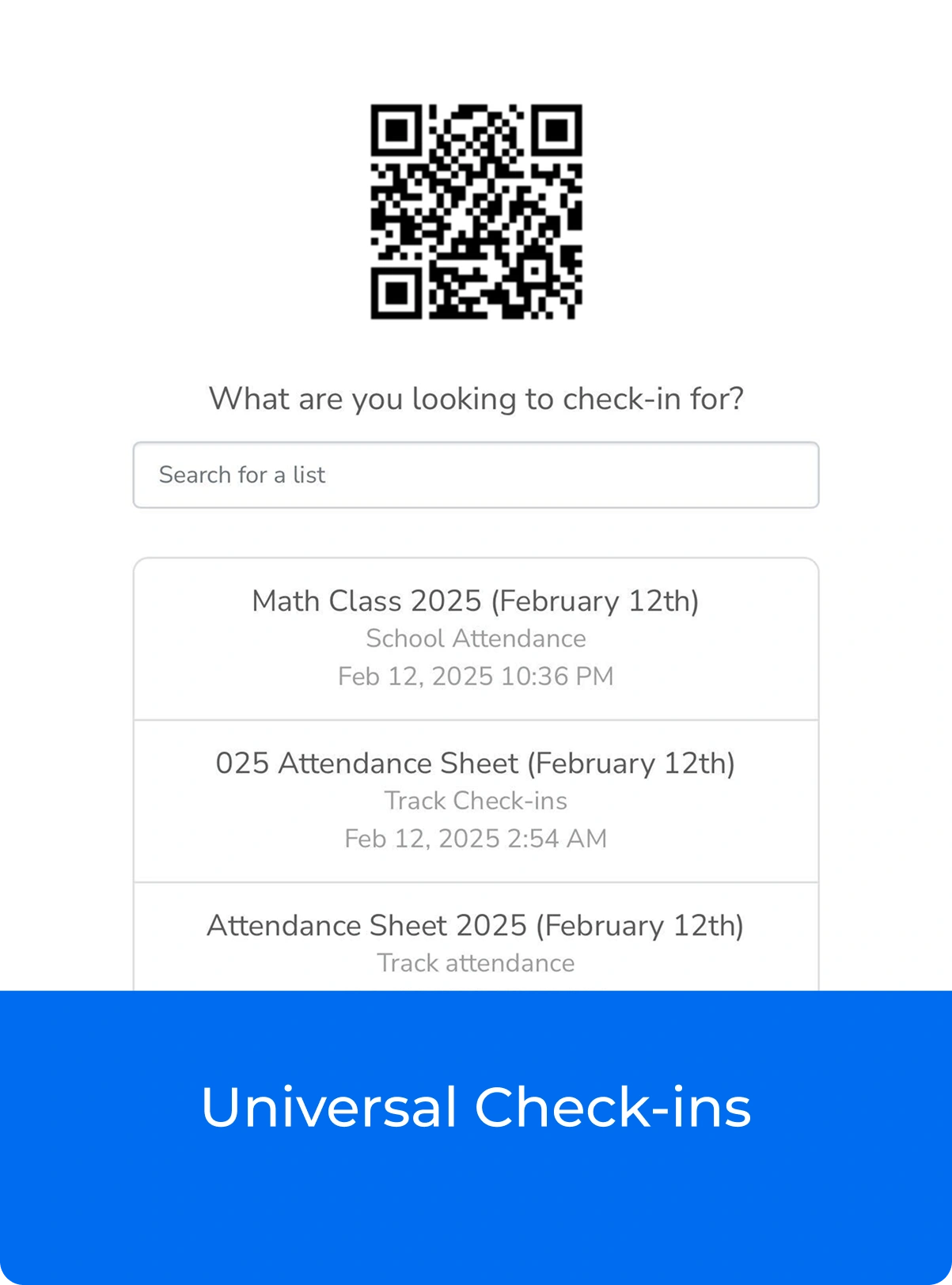 Universal Check-in with OneTap